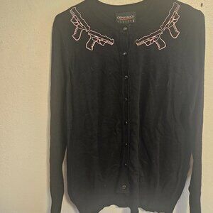 Torrid Rare Orphan Black Button Cardigan Sweater Embroidery Black Plus Size